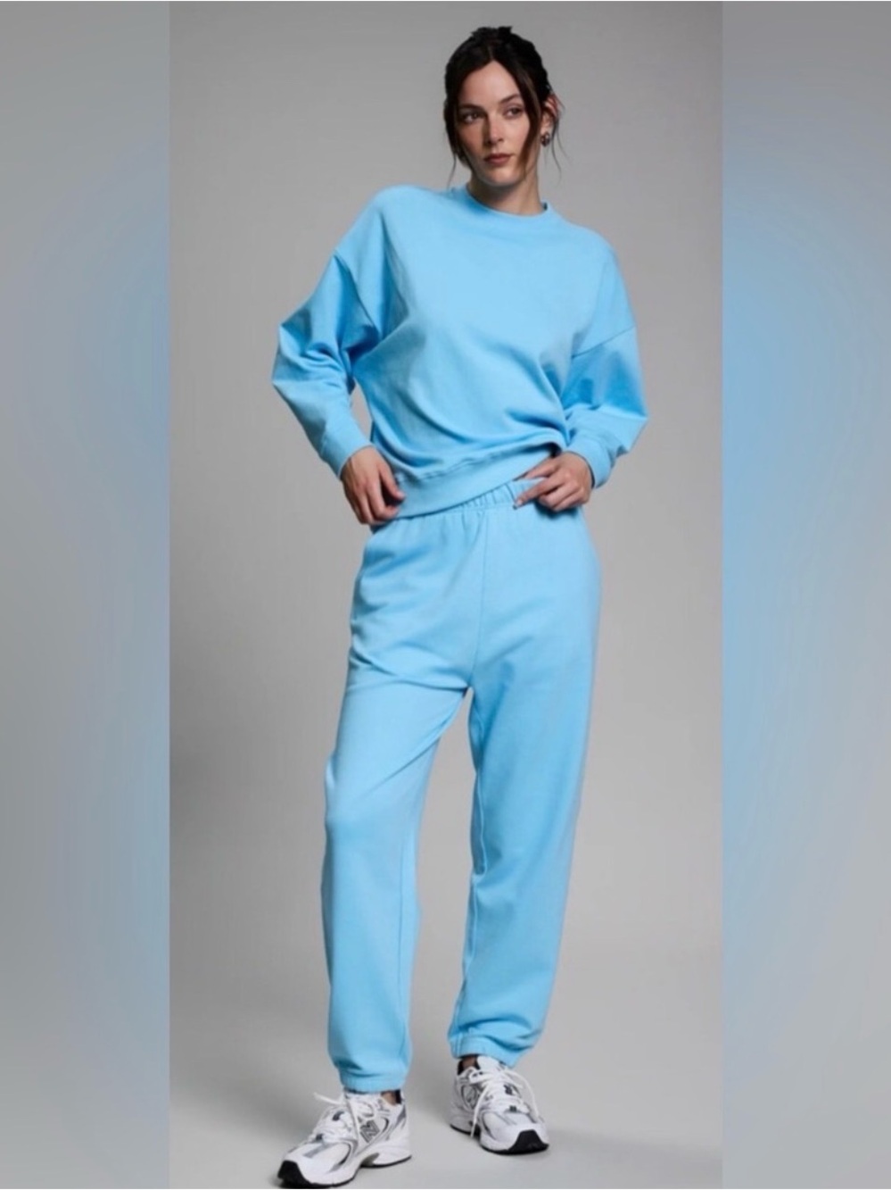 Year of Ours Light Blue Track Joggers and Crewneck - Relaxed Fit
